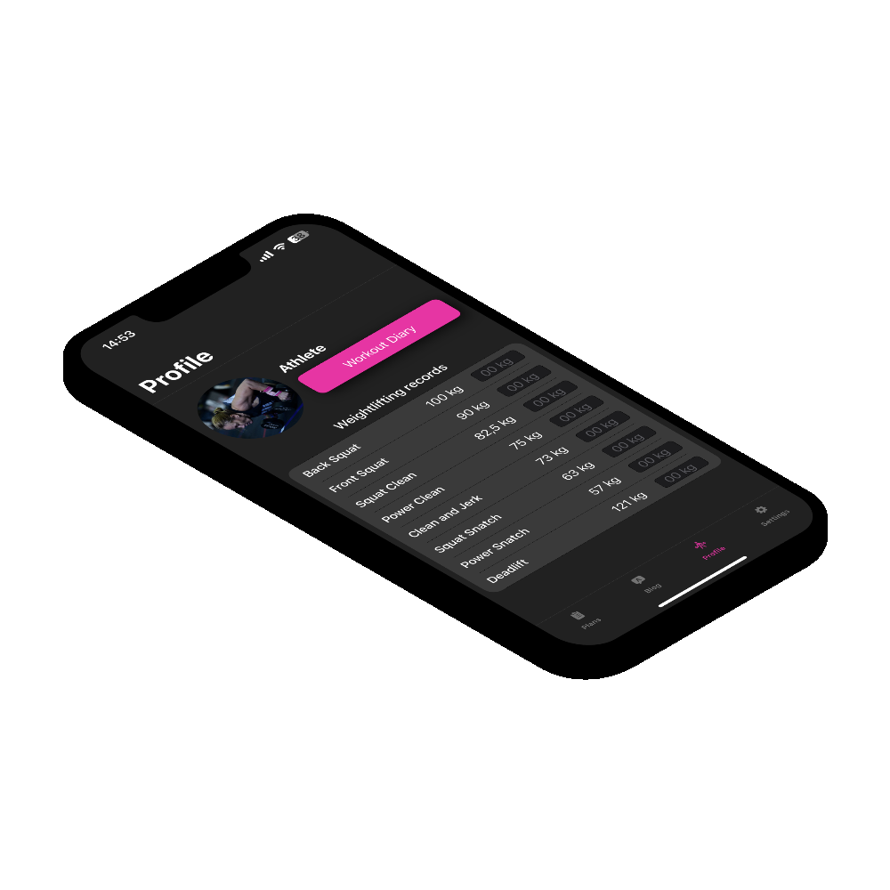Personal records in the app